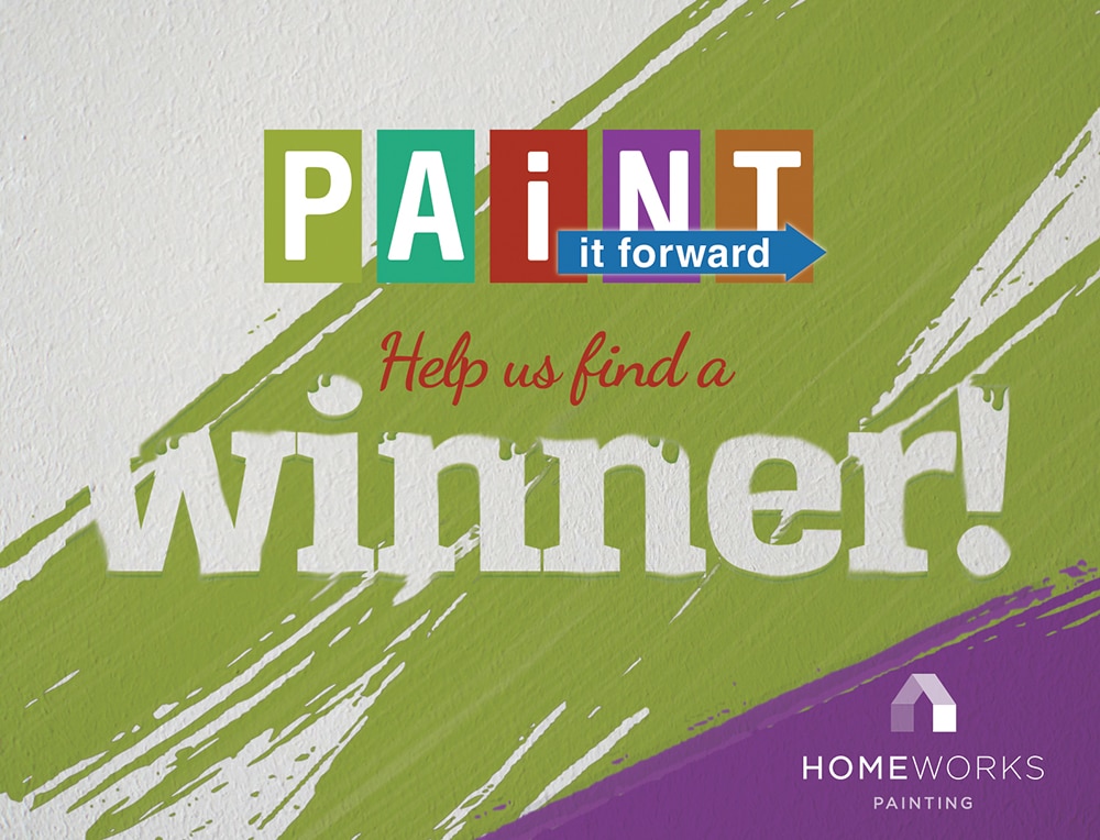 Paint it forward - Help us find a winner postcard